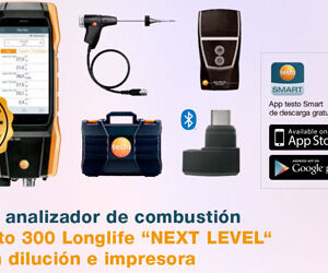 Testo Analizador - Set 300 Longlife con dilución con impresora