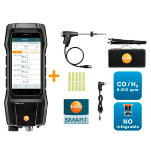 Set analizador Testo 300 con Sonda humos compacta